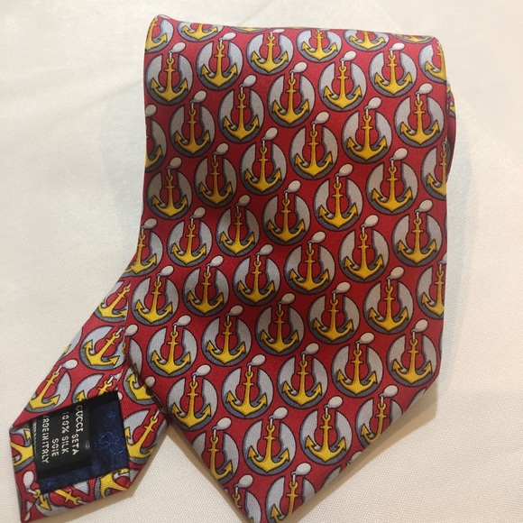 Gucci Fisherman Anchor Tie 100% Silk (Italy) - Picture 1 of 5
